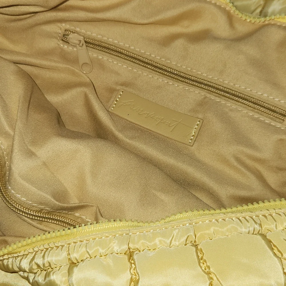 FP Movement Dandelion Yellow Quilted Carryall Tote Shoulder Bag Free People Gold
